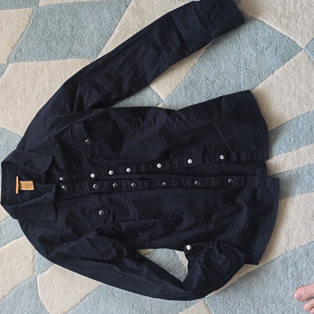 Wrangler Black Button Down Pearl Snap